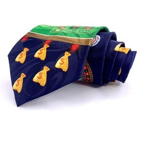 Fratello Tie Casino Pattern Blue/Green New